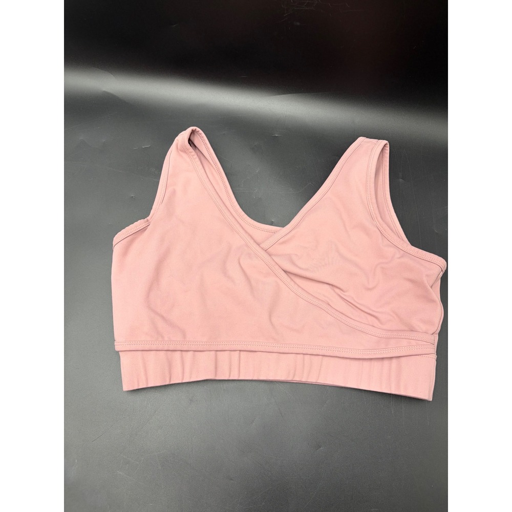Latched Mama Crossover Nursing Bra Mauve Pink Size Large Wireless Breastfeeding